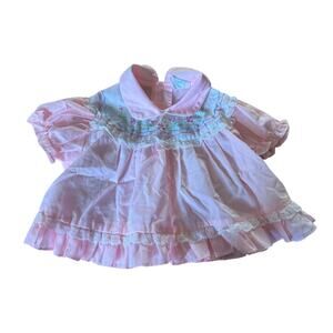 Vintage Cradle Togs pink floral collared infant dress